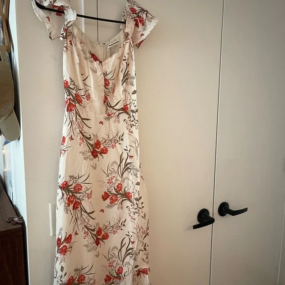 Reformation Butterfly Dress never worn Floral Off-shoulder - Picture 4 of 6